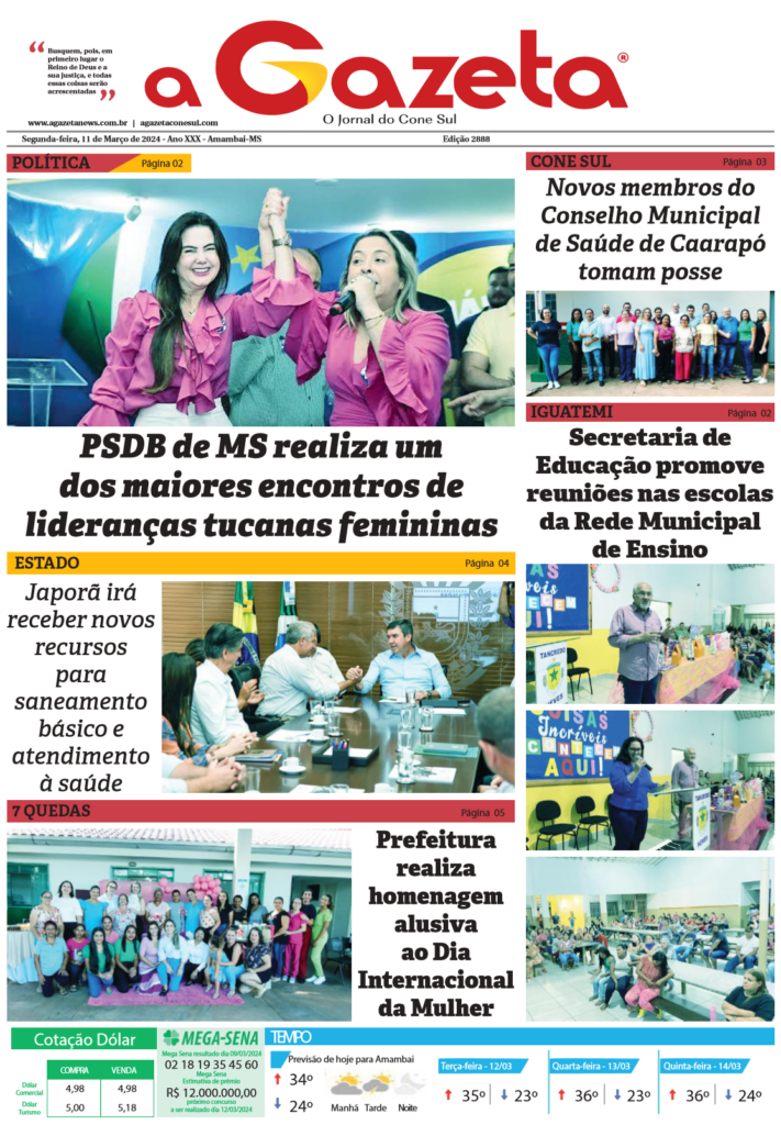 Jornal A Gazeta – Edição de 11 de março de 2024