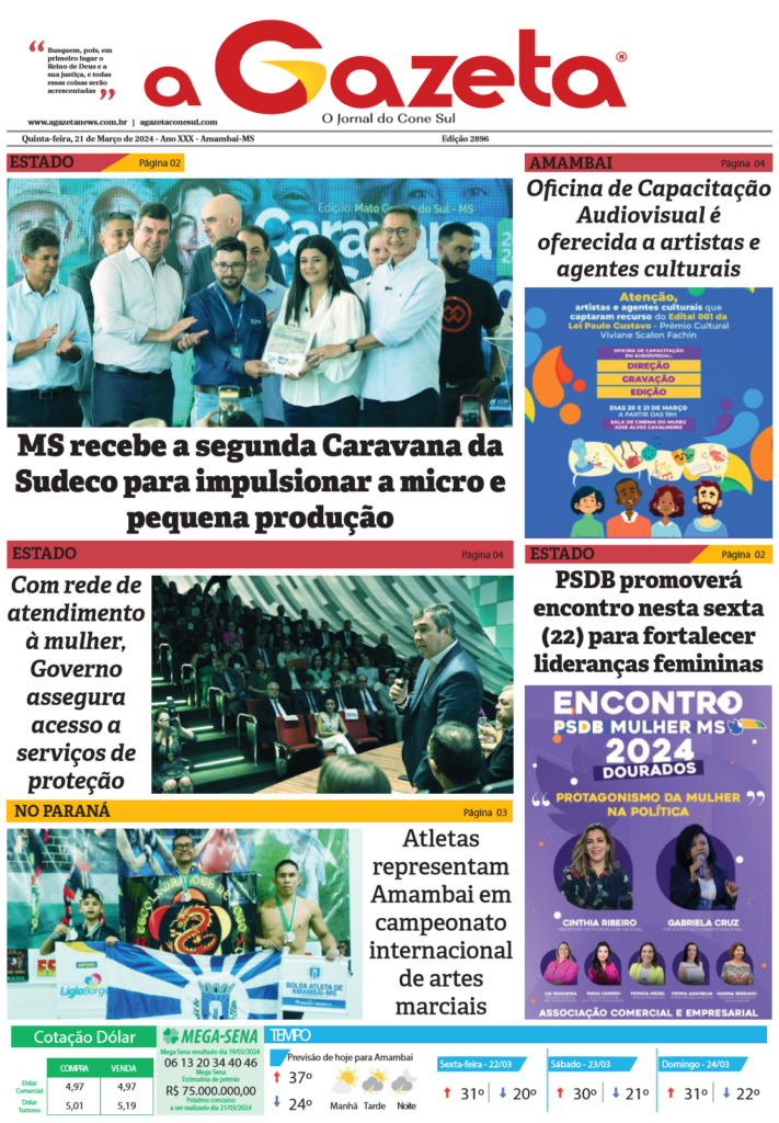Jornal A Gazeta – Edição de 21 de março de 2024