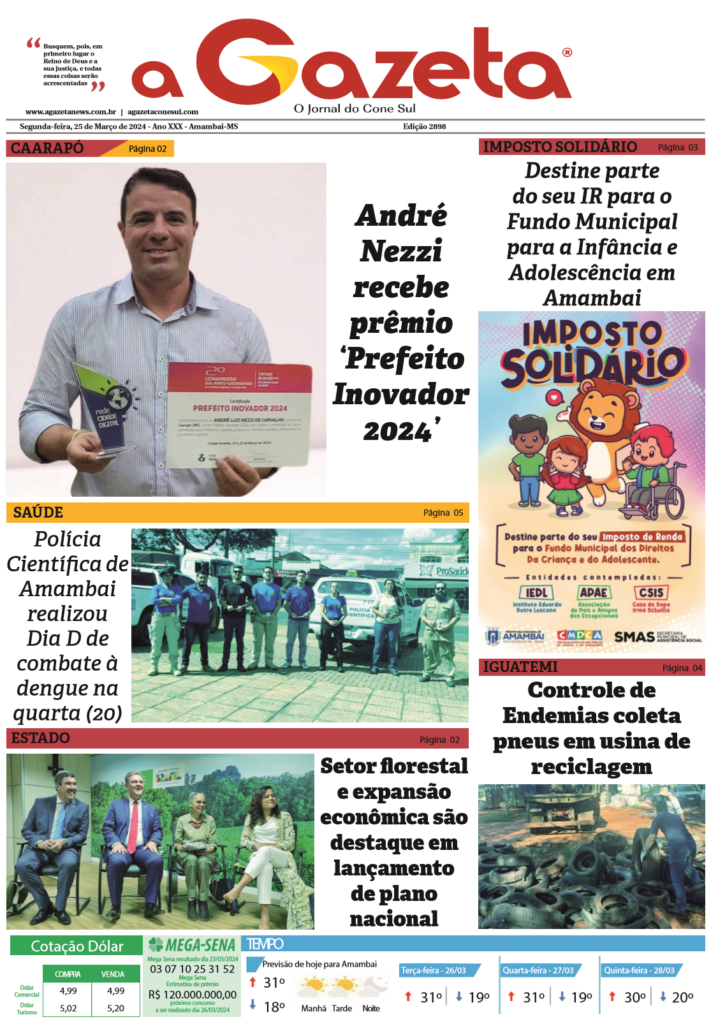 Jornal A Gazeta – Edição de 25 de março de 2024