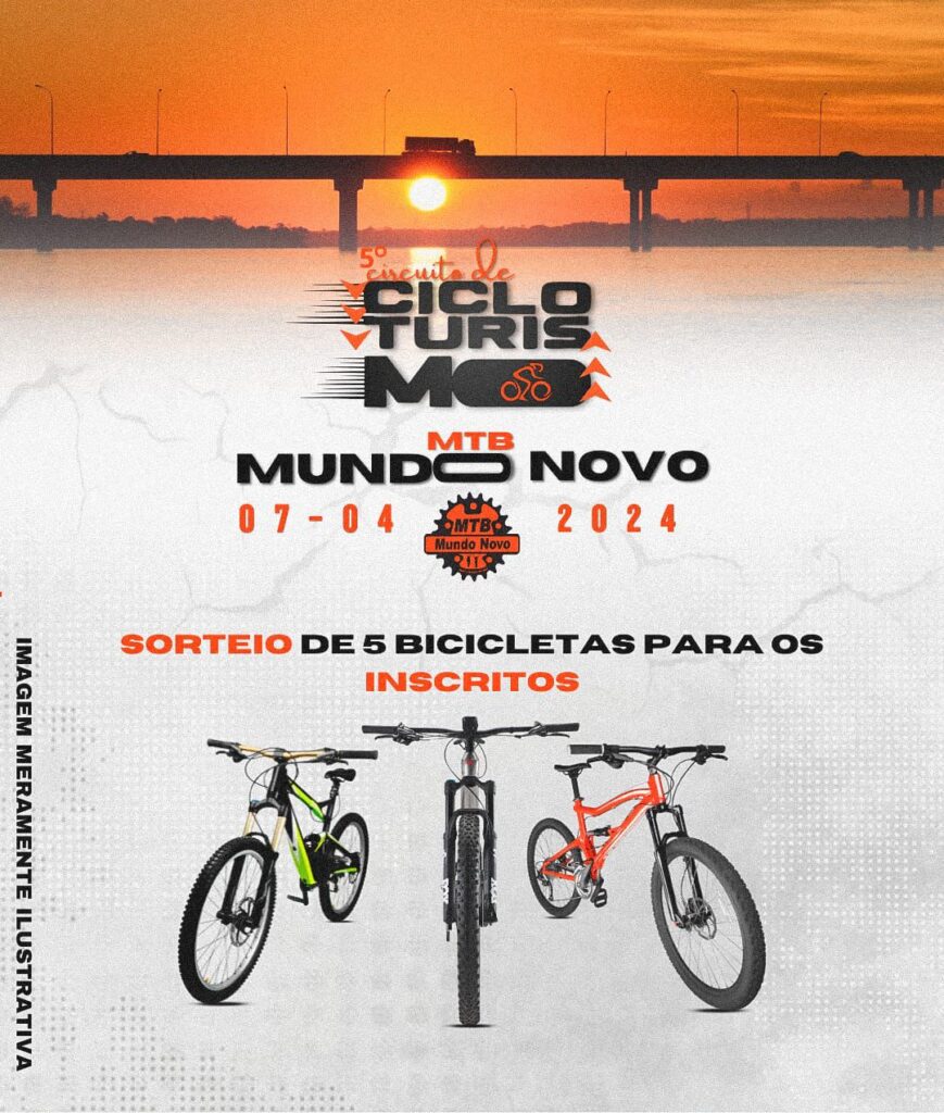 Grupo MTB realizará o 5º Circuito de Cicloturismo em Mundo Novo neste domingo (07)