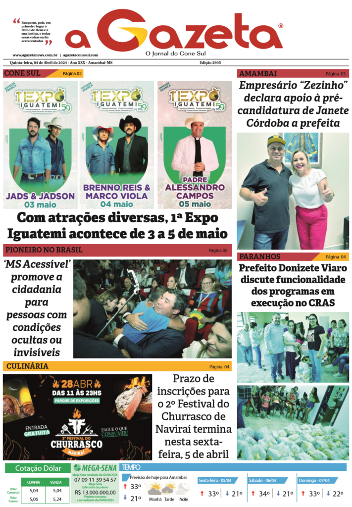 Jornal A Gazeta – Edição de 04 de abril de 2024