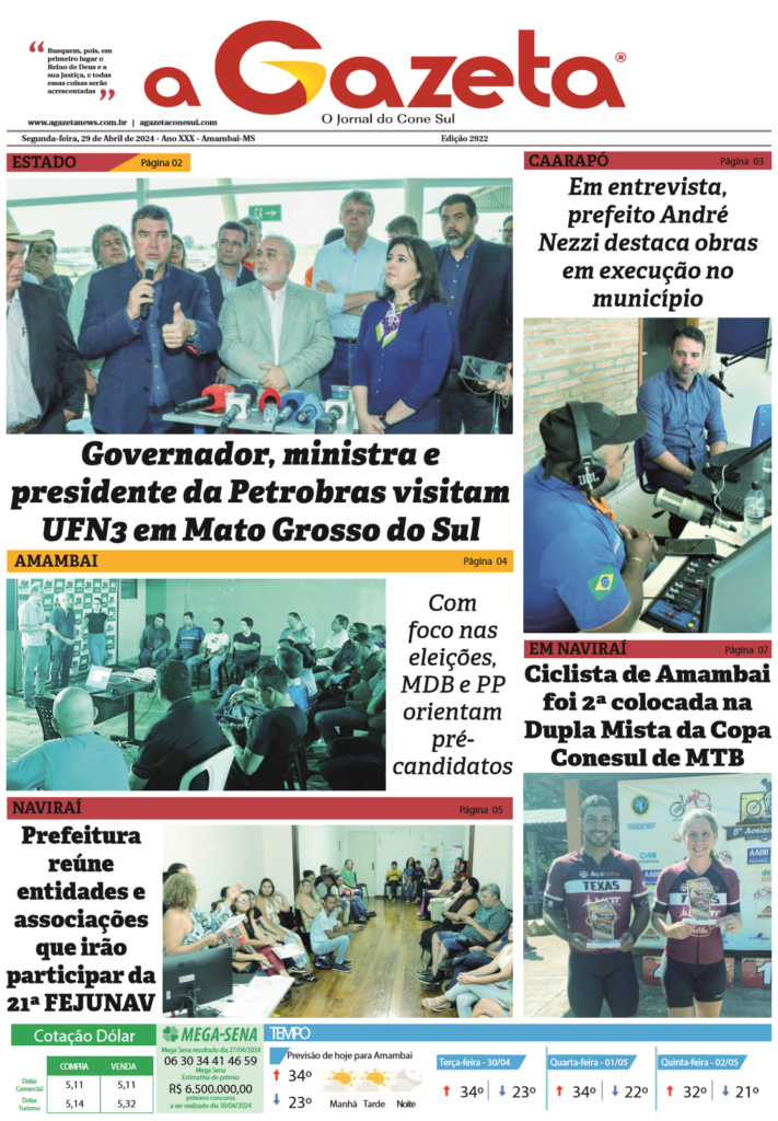 Jornal A Gazeta – Edição de 29 de abril de 2024