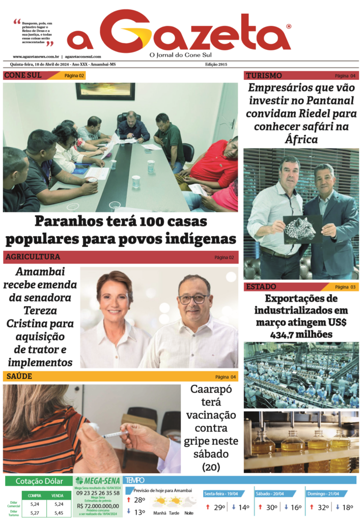 Jornal A Gazeta – Edição de 18 de abril de 2024