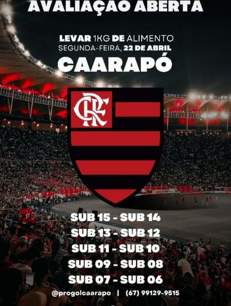Avaliação do Flamengo Futebol Clube é nesta segunda em Caarapó