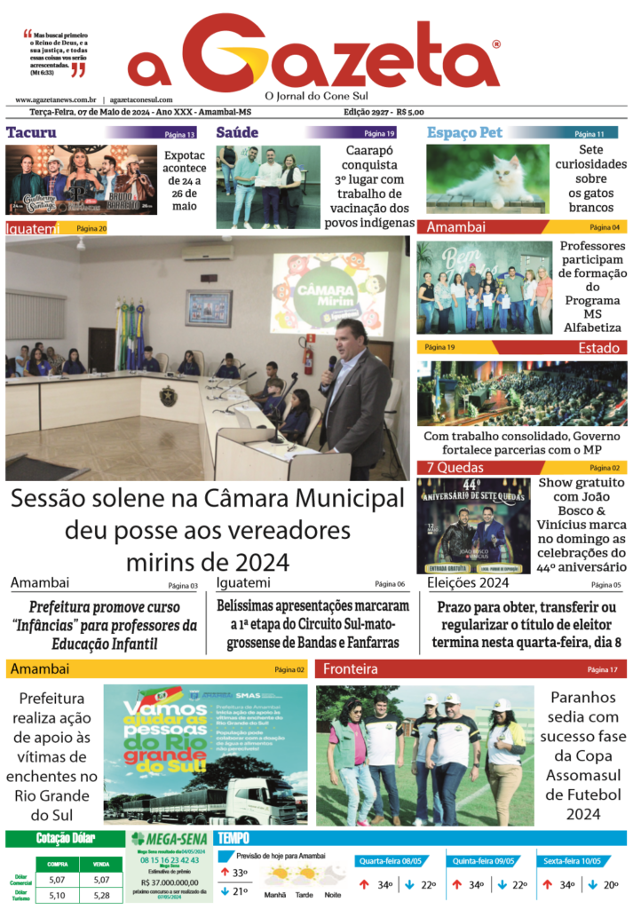 Jornal A Gazeta – Edição de 07 de maio de 2024