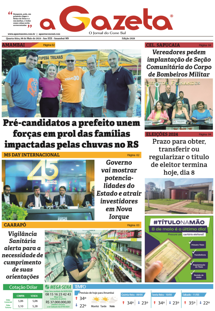 Jornal A Gazeta – Edição de 08 de maio de 2024