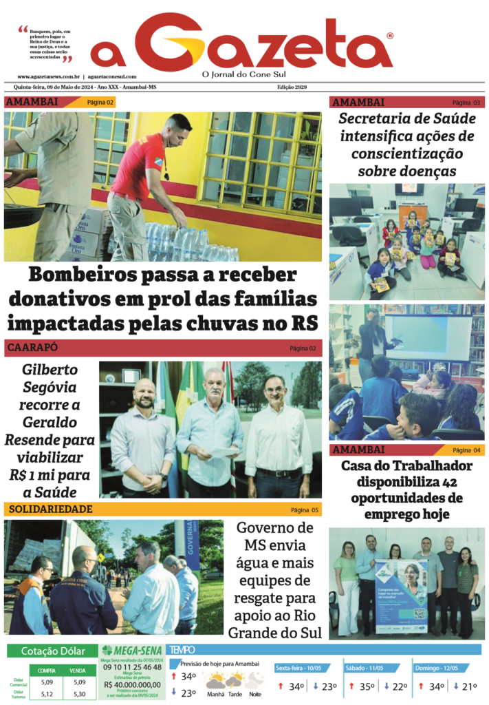 Jornal A Gazeta – Edição de 09 de maio de 2024