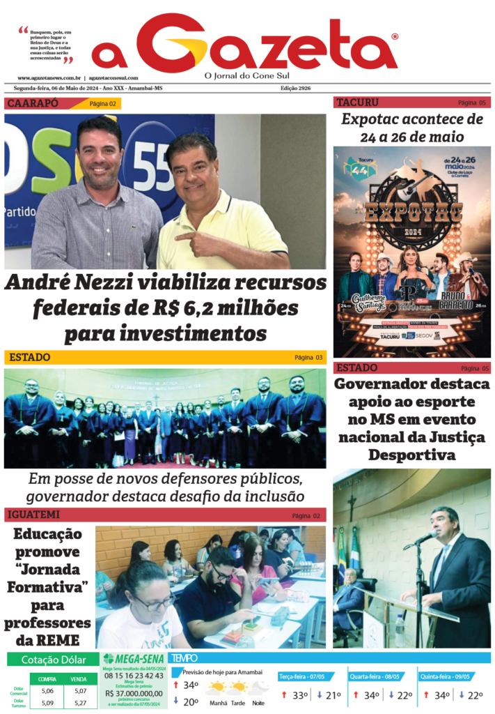 Jornal A Gazeta – Edição de 06 de maio de 2024